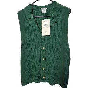 I.C. Isaacs 90s Sweater Vest Medium Rib-Knit Indie Rustic Vintage Deadstock